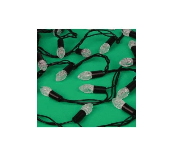 Электрическая гирлянда LED Сноубум нить с насадкой шишка 10м, 100LED, мульти, 8 реж, ПВХ черный, 220В 351-517