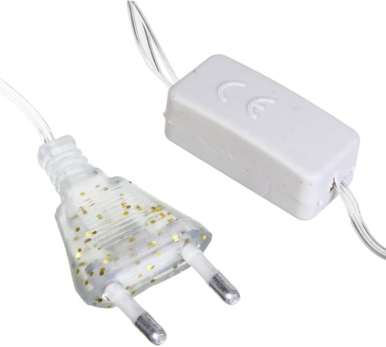 Электрическая гирлянда LED Сноубум сеть Елка, 1.2x0.9м, 55LED, шампань, пост.свеч., ПВХ прозр., 220В 362-121