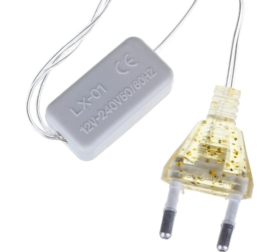 Электрическая гирлянда LED Сноубум сеть 96LED, шампань, 1.4x1.5м, пост. свечение, ПВХ прозрач, 220В 362-090