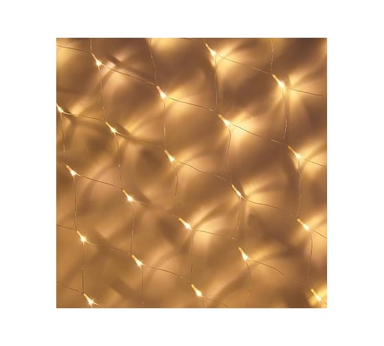 Электрическая гирлянда LED Сноубум сеть 96LED, шампань, 1.4x1.5м, пост. свечение, ПВХ прозрач, 220В 362-090