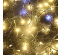 Электрическая гирлянда Сноубум вьюн 10м 100LED мерцание 10 LED шампань прозрачный, коннектор 220В 351-486
