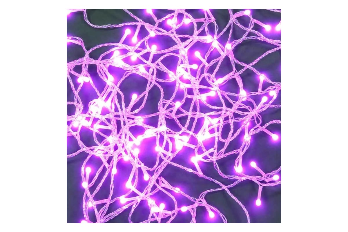 Электрическая гирлянда Сноубум вьюн 10м, 120LED, цветной диод, розовый ...