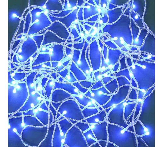Электрическая гирлянда Сноубум вьюн 10м, 120LED, цветной диод, синий, 8 режимов, ПВХ, прозрачный, 220В 384-155 1
