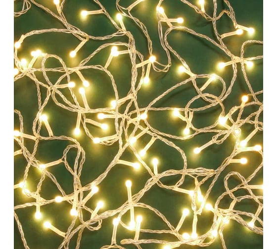 Электрическая гирлянда Сноубум вьюн 10м, 120LED, цветной диод, шампань, 8 режимов, ПВХ, прозрачный, 220В 384-154
