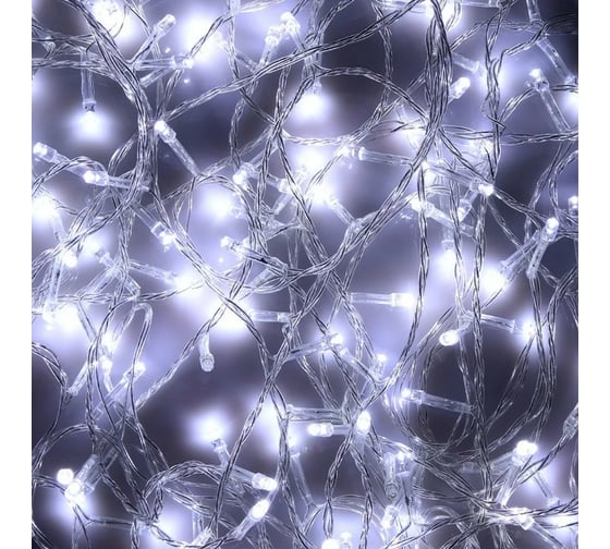 Электрическая гирлянда Сноубум вьюн 14м, 180 LED, белый, постоянное свечение, ПВХ, прозрачный, 220В 384-039