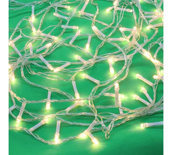 Электрическая гирлянда Сноубум вьюн 14м, 180 LED, шампань, постоянное свечение, ПВХ, прозр., 220В, 50Гц 384-065