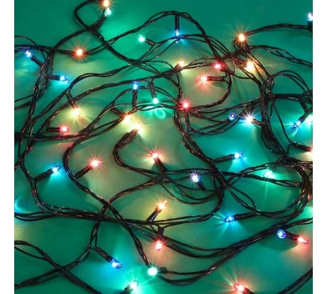 Электрическая гирлянда Сноубум вьюн 2,5м, 26 ламп, мультицвет, 8 режимов, ПВХ, зеленый, 220В 384-045