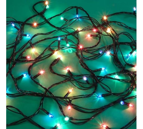 Электрическая гирлянда Сноубум вьюн 7м, 100 ламп, мультицвет, 8 режимов, ПВХ, зеленый, 220В 384-023