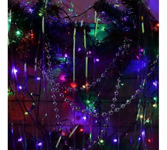 Электрическая гирлянда Сноубум вьюн 9м, 100 LED, RG/RB, авторежим, ПВХ, черный, 220В 384-034