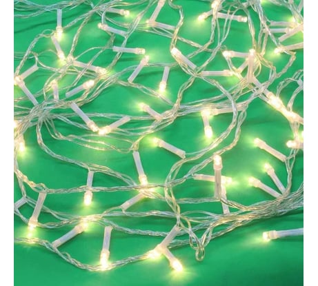 Электрическая гирлянда Сноубум вьюн 9м, 100 LED, шампань, постоянное свечение, ПВХ, прозрачный, 220В 384-051