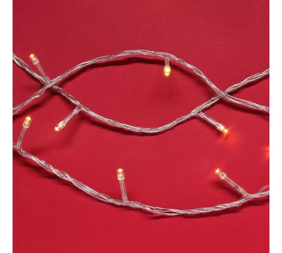 Электрическая гирлянда Сноубум вьюн 9м, 100 LED, шампань, постоянное свечение, ПВХ, прозрачный, 220В 384-051