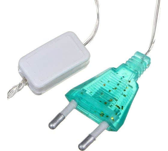 Электрическая гирлянда Сноубум вьюн 9м, 100LED, аква+шампань, постоянное свечение, ПВХ, прозрачный, 220В 384-104