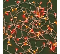 Электрическая гирлянда Сноубум вьюн 9м, 100LED, красный+золотой, постоянное свечение, ПВХ, прозрачный, 220В 384-146