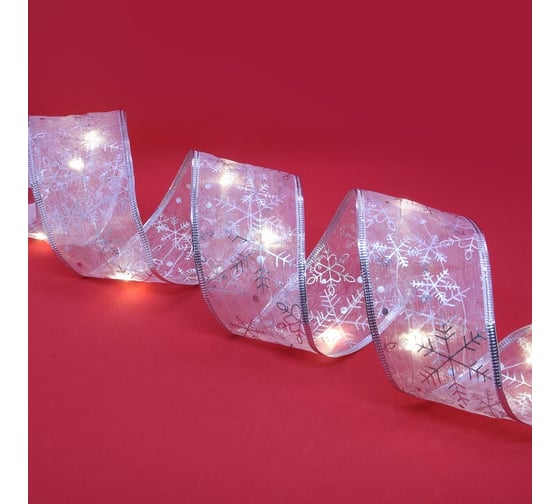 Электрическая гирлянда Сноубум Кружевная лента нить росы, 6м, 60LED шампань, постоянное свечение, медь, 3хАА 384-084