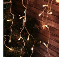 Электрическая гирлянда Сноубум бахрома 2.5x0.3x0.5x0.7м 80LED шампань, постоянное свечение, прозрачный, коннектор 220В 382-027