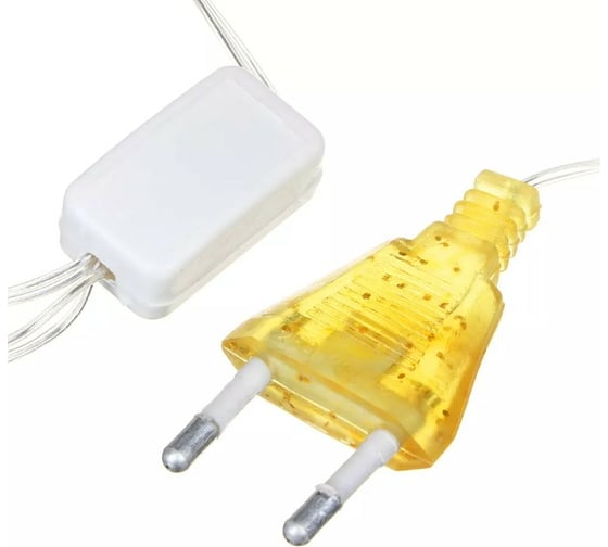 Электрическая гирлянда Сноубум бахрома 2.5x0.3x0.5x0.7м 80LED шампань, постоянное свечение, прозрачный, коннектор 220В 382-027