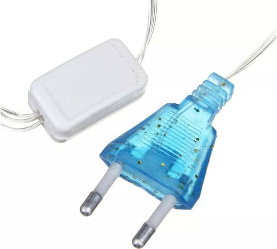Электрическая гирлянда Сноубум бахрома сердце 1.5x1.5м 124LED голубой+шампань прозрачный, постоянное свечение, 220В 351-623