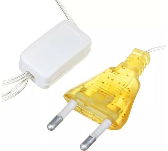 Электрическая гирлянда Сноубум бахрома 3x1м 152LED шампань постоянное свечение, прозрачный, коннектор 220В 382-043