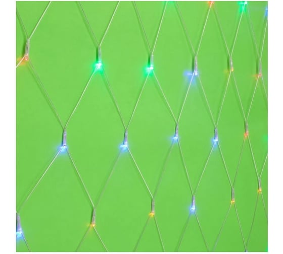 Электрическая гирлянда LED Сноубум сеть, 224LED, 2x2м, мульти, 8 реж, ПВХ прозр., коннектор, 220В 351-496