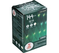 Электрическая гирлянда LED Сноубум сеть водопад 144LED,1.6x1.6м, белый/шампань, 8 реж, ПВХ прозр.,220В 362-106