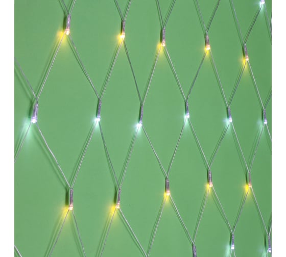 Электрическая гирлянда LED Сноубум сеть водопад 144LED,1.6x1.6м, белый/шампань, 8 реж, ПВХ прозр.,220В 362-106