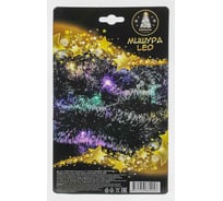 Электрическая гирлянда LED Сноубум с зелен мишурой с бел кончик 7x220см нитка росы пост свеч 2хАА 381-241