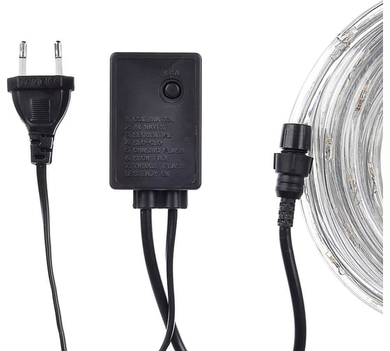 Шнур LED Сноубум 6м, 24LED/m, 2 дорожки, 8 режимов, мультицвет, 220В 383-002