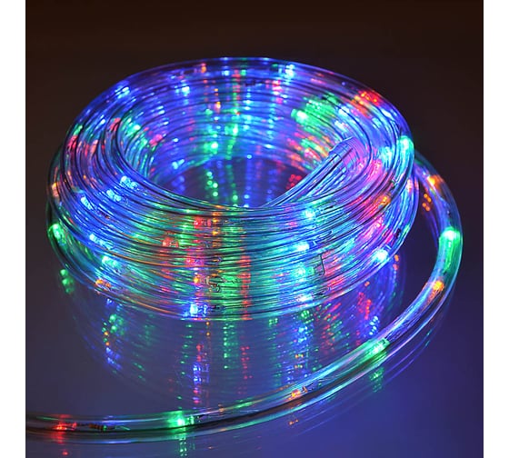 Шнур LED Сноубум 6м, 24LED/m, 2 дорожки, 8 режимов, мультицвет, 220В 383-002