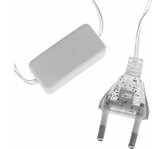 Электрическая гирлянда LED Сноубум занавес 1.5x1.5м 150LED белый 10 нитей пост свеч прозр 220В 382-077