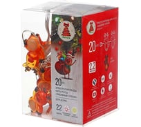 Электрическая гирлянда LED Сноубум с насадками Забавные олени нить росы медь 2.2м 20LED шампань 2хАА 381-412