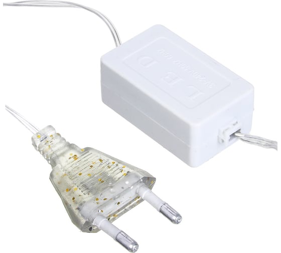 Электрическая гирлянда шнур Сноубум 10м, 100LED, шампань, пост.свеч., ПВХ прозр., d5мм, IP65, 220В 351-775