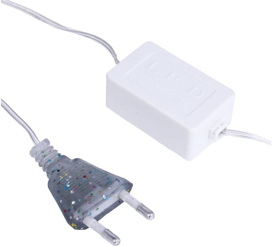 Электрическая гирлянда шнур Сноубум 10м, 100LED, мульти, пост.свеч., ПВХ прозр., d5мм, IP65, 220В 351-776
