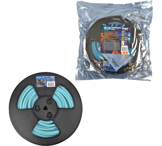 Светодиодная лента Uniel NEON ULS-N11-2835-120LED/m-8mm-IP67-DC24V-10W/m-15M-LIGHTBLUE UL-00009105