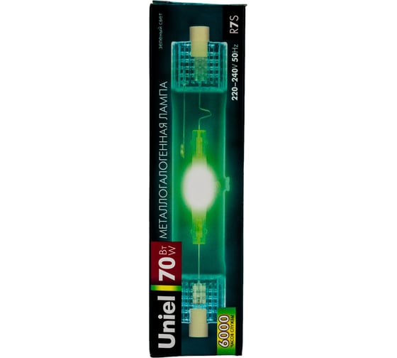 Металлогалогенная линейная лампа Uniel MH-DE-70/GREEN/R7s 04848
