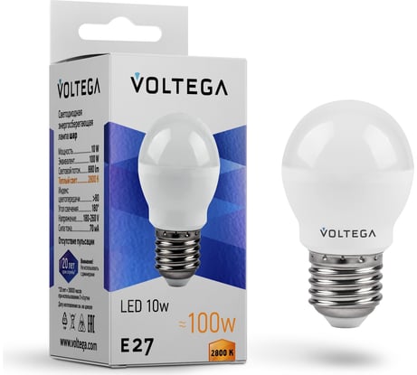 Светодиодная лампа VOLTEGA Simple Candle 10W 2800 E27 8455