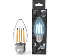 Лампа Gauss Filament Свеча Е27 11W 830lm 4100К 103802211