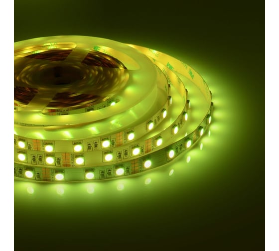 Светодиодная лента OGM 12В, 14,4Вт/м, smd5050, 60д/м, IP20, подложка 10мм, 5м, RGB LSE-158