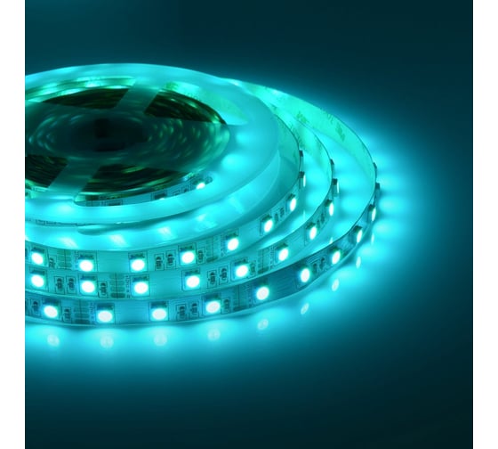 Светодиодная лента OGM 12В, 14,4Вт/м, smd5050, 60д/м, IP20, подложка 10мм, 5м, RGB LSE-158