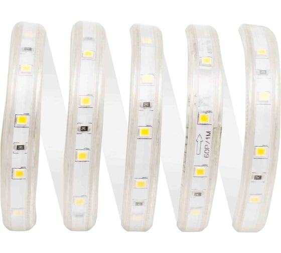 Комплект светодиодной ленты OGM 220В, 4,8Вт/м, smd3528, 60д/м, IP44, 300Лм/м, подложка 10мм, 5м, т/б SL-05