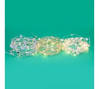Электрическая гирлянда LED Сноубум нитка росы Новогодние бусы 3м 30LED шампань медь пост свечение 2xАА 384-117