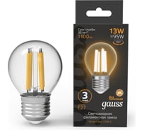 Лампа Gauss Filament Шар 13W 1100lm 2700К Е27 LED 105802113