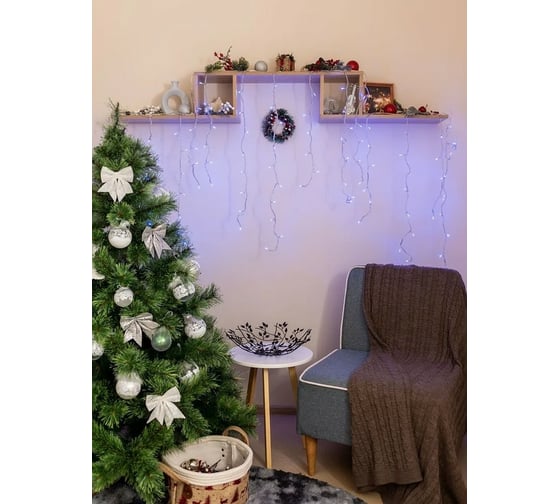 Электрогирлянда B&H Сосульки, 2x1м, 91 синий светодиод BH0127-B-T
