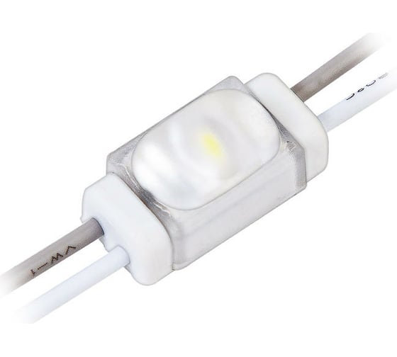 Светодиодный модуль MAKSILED 0.24Вт, 12В, IP67, SMD2835 1LED, 33лм, теплый белый, 50 шт./упаковка ML-M1SNE-OL-2835-WW-LP