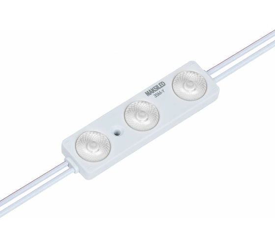Светодиодный модуль MAKSILED 1.44Вт, 12В, IP67, SMD2835 3LED, 50лм, желтый, 20 шт./упаковка ML-M3SM-L-2835-Y
