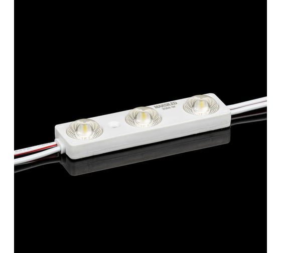 Светодиодный модуль MAKSILED 1.44Вт, 12В, IP67, SMD2835 3LED, 30лм, синий, 20 шт./упаковка ML-M3SM-L-2835-B
