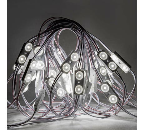 Светодиодный модуль MAKSILED 0.96Вт, 12В, IP67, SMD2835 2LED, 160лм, холодный белый, 20 шт./упаковка ML-M2SM-L-2835-W