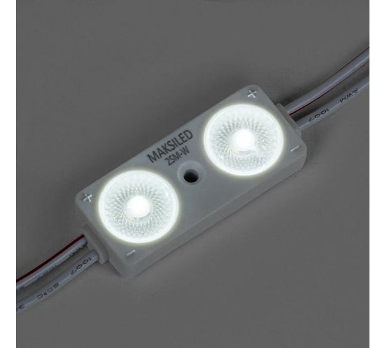 Светодиодный модуль MAKSILED 0.96Вт, 12В, IP67, SMD2835 2LED, 160лм, холодный белый, 20 шт./упаковка ML-M2SM-L-2835-W