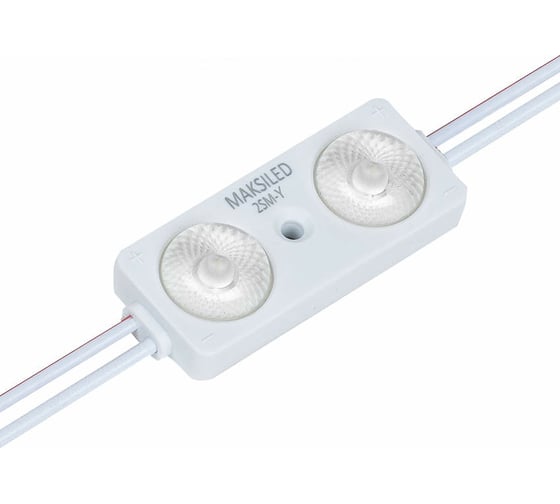 Светодиодный модуль MAKSILED 0.96Вт, 12В, IP67, SMD2835 2LED, 30лм, желтый, 20 шт./упаковка ML-M2SM-L-2835-Y