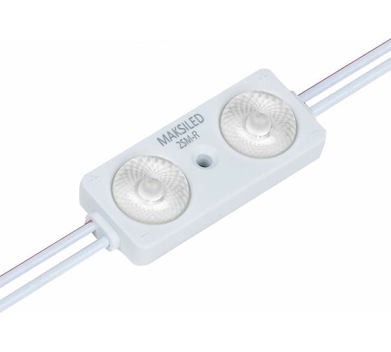 Светодиодный модуль MAKSILED 0.96Вт, 12В, IP67, SMD2835 2LED, 30лм, красный, 20 шт./упаковка ML-M2SM-L-2835-R