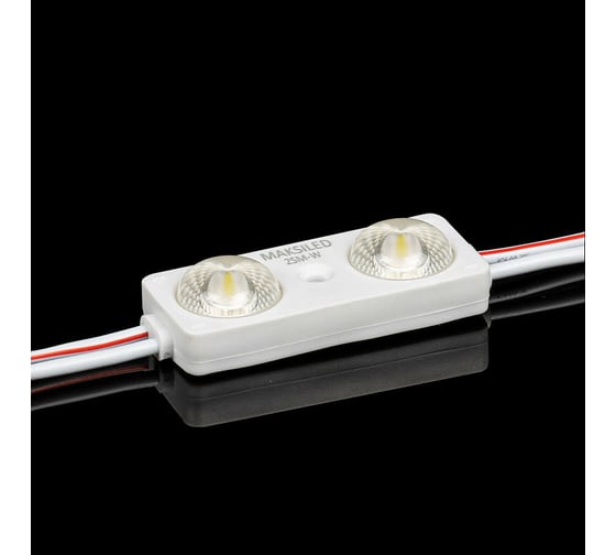 Светодиодный модуль MAKSILED 0.96Вт, 12В, IP67, SMD2835 2LED, 30лм, красный, 20 шт./упаковка ML-M2SM-L-2835-R